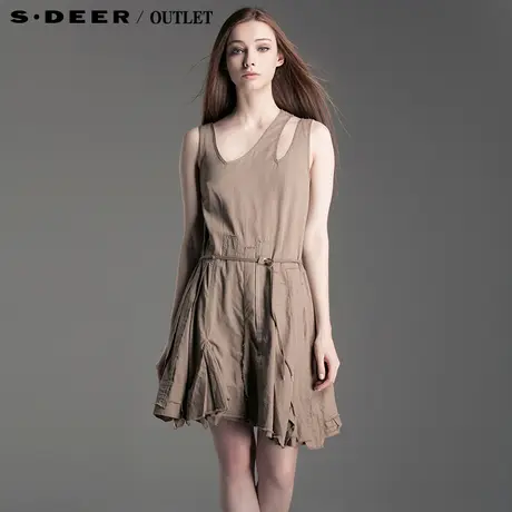 sdeer圣迪奥2014新款女装夏装设计感斜肩连衣裙3281254图片