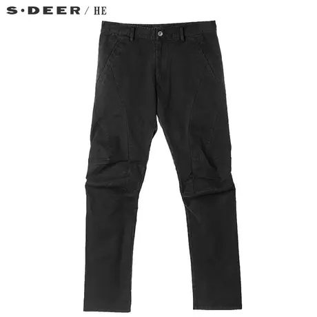sdeerhe圣迪奥创意剪裁设计对称插袋装饰时尚男式长裤H15470803图片
