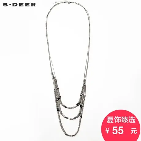 sdeer圣迪奥女装层次串珠装饰项链S16484319图片