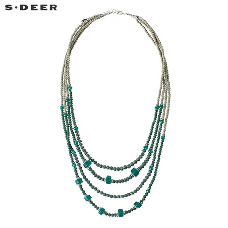 sdeer圣迪奥女装2018夏装层次切割串珠玻璃珠装饰项链女S17284382商品大图