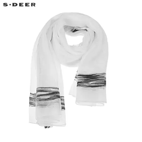sdeer圣迪奥时尚撞色针织长款围巾S20383755图片